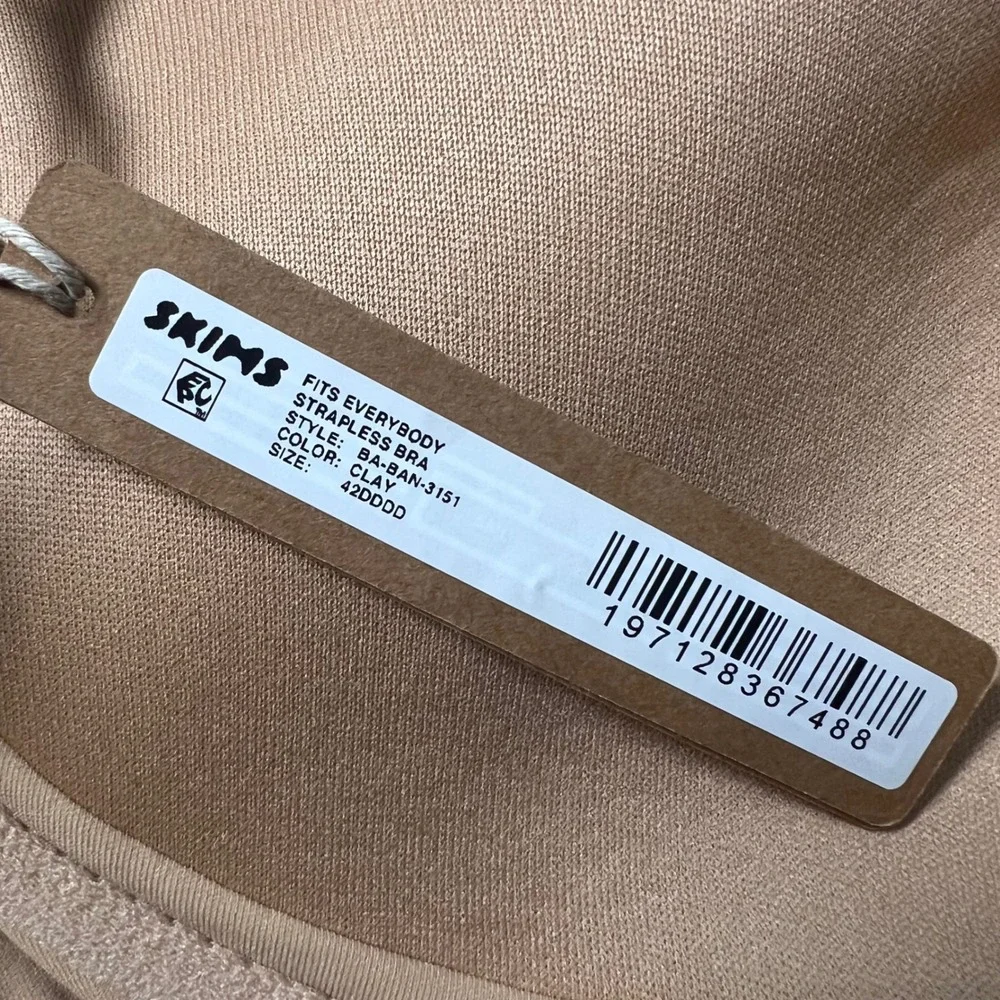 Skims Women's‎ Fits Everybody Strapless Bra Clay Tan Size 42DDDD BA-BAN-3151 NWT